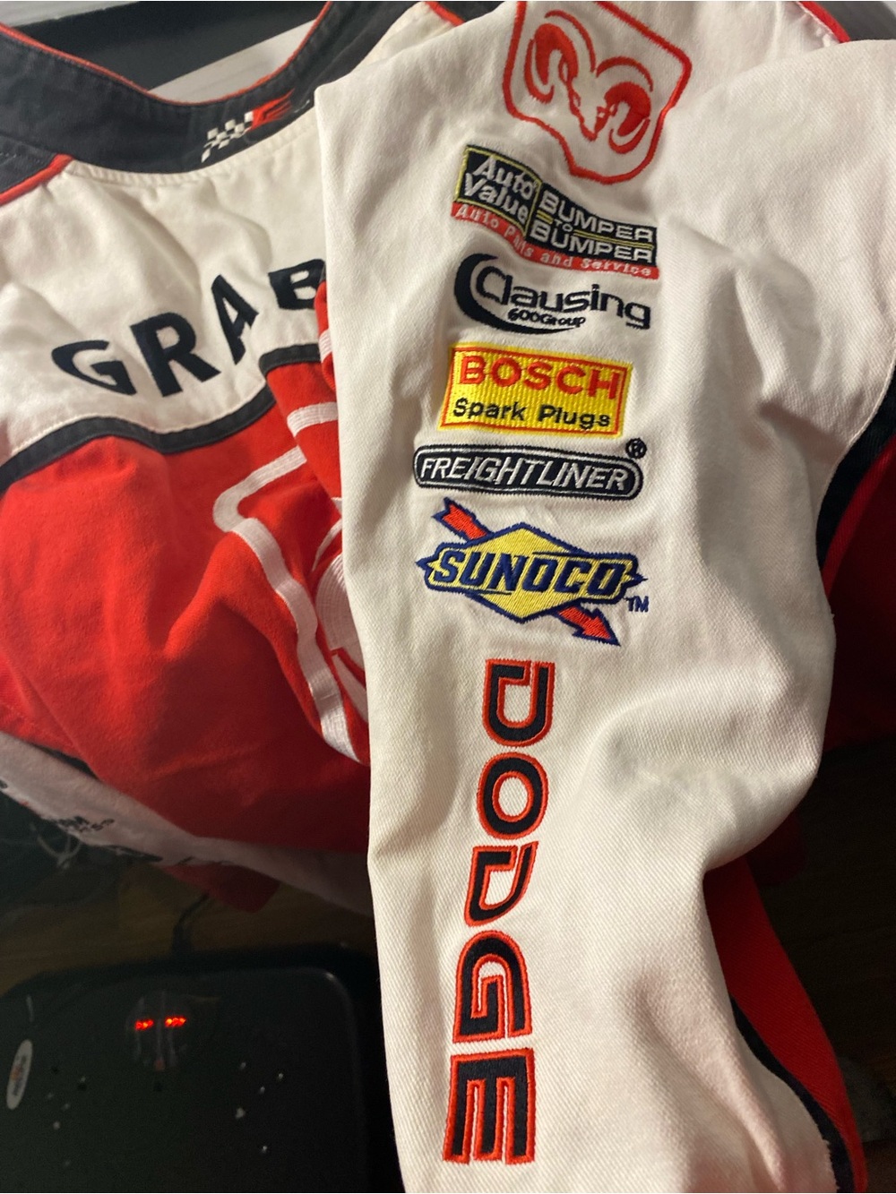 Nascar 3xl men Red and Black Racing Puffer Jacket with Sponsor Patches - Picture 9 of 9